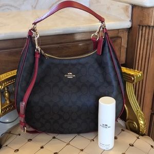 Coach Harley Hobo F38300 BrownTrue Red NWT cleaner